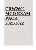 CRW2602 Criminal Law: Specific Crimes MCQ EXAM PACK 2021/2022.