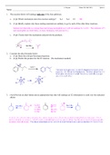 Answer Key for Sixth Quiz in Organic Chemistry