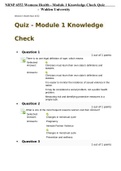  NRNP 6552 Womens Health - Module 1 Knowledge Check Quiz -  Walden University