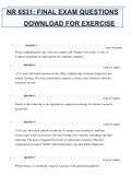 NR 6531: FINAL EXAM QUESTIONS DOWNLOAD FOR EXERCISE