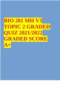 BIO 201 MH V3 TOPIC 2 GRADED QUIZ 2021/2022 GRADED SCORE A+