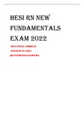 HESI RN NEW FUNDAMENTALS EXAM 2022 -MULTIPLE CHOICES -TESTED IN 2022 QUESTIONS&ANSWERS