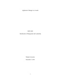 Essay BUSI 1002 Introduction To Management And Leadership 