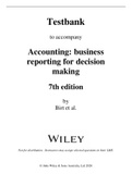 Test Bank for Accounting,, Business Reporting for Decision Making,, 7th Edition Jacqueline Birt, Keryn Chalmers, Suzanne Maloney, Albie Brooks, Judy Oliver, David Bond