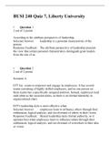 BUSI 240 QUIZ 7 (Version 1): Liberty University, Organizational Behavior/ BUSI 240 QUIZ 7