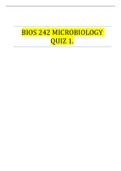 BIOS 242 MICROBIOLOGY QUIZ 1.