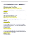 Community Health -NCLEX Questions & Answers; Chapters 9, 10, 12, 13, 14, 15, 18, 46