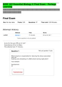 BIOD 102 Essential Biology II Lab 1-6 Exam BUNDLE plus FINAL exam- Questions and Answers- Portage Learning