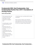 Fundamental HESI, Hesi Fundamentals, Hesi Fundamentals Practice Test, UNIT 1: Foundations of Nursing Practice