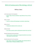 Exam 1 - BIOS242 / BIOS 242 (Latest 2023 / 2024) : Fundamentals of Microbiology with Lab - Chamberlain