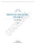 Nur 326 / Nur 326 Mental health Exam 1-2022