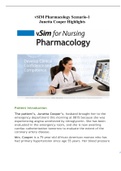  NURS 101>vSIM Pharmacology Scenario-1 Junetta Cooper Highlights