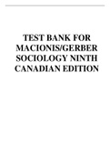 TEST BANK FOR MACIONIS/GERBER SOCIOLOGY NINTH CANADIAN EDITION