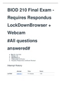 BIOD 210 Genetics Final Exam - Requires Respondus LockDown Browser + Webcam Latest Solution 2022.