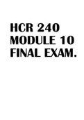 HCR 240 MODULE 10 FINAL EXAM. 