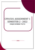 CPD1501 ASSIGNMENT 1 SEMESTER 2 - 2022 (796749)