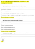 MATH 255N WEEK 1 ASSIGNMENT, VARIABLES AND MEASURES OF DATA