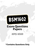 BSM1602 - Exam Questions PACK (2015-2020)