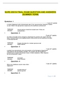 NURS 6501N FINAL EXAM QUESTION AND ANSWERS (SUMMER TERM) 2022/2023