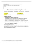 PHI 105 Topic 2 Assignment: Persuasive Essay Brainstorm Worksheet