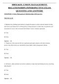 HRM 6635: UNION MANAGEMENT RELATIONSHIPS IN PERSPECTIVE EXAM QUESTINS AND ANSWERS