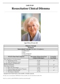 Case Study Resuscitation Clinical Dilemma, Agnes Peters, 82 years old, (Latest 2021) Correct Study Guide, Download to Score A