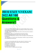 HESI EXIT V3 EXAM 2022 All 160 Questions & Answers!!