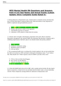 HESIMental HealthRN QuestionsandAnswersfromV1-V3TestBanksandActualExams(LatestUpdate2022) Complete Guide RatedA+