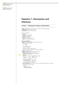 Summary of Statistics 1: Description And Inference