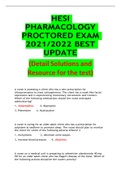 HESI PHARMACOLOGY PROCTORED EXAM 2022 BEST VERIFIED 100% CORRECT UPDATE