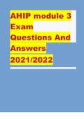 AHIP module 2 3 4 5 & FINAL Exam Questions And Answers 2021/2022