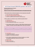 ACLS VERSION A 2023-2024 Advanced Cardiovascular Life Support Exam Version A (50 questions)  3 Exam (elaborations) ACLS Final Exam Latest with correct Elaborated Answers and rationales  4 Exam (elaborations) Final Exam ACLS Latest with correct Elaborated 