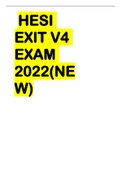 HESI EXIT V4 EXAM 2022(NEW) with 100% correct questions and aswers verified