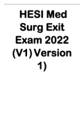  HESI  Med Surg Exit Exam 2022(V1 Version 1) Brand New Q&As  +Guarantee d A+   