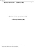 Week 5 Culture and Climate Analysis - Organizational Culture and Climate: Assessment and Analysis Cassandra Anthony-Sumlar