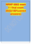 NRNP 6665 week 11 final exam 2022(100%corect answers)