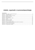 Samenvatting Arbeids-, Organisatie- En Personeelspsychologie Psychologie