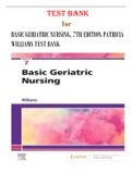 BASIC GERIATRIC NURSING, 7TH EDITION PATRICIA WILLIAMS TEST BANK 