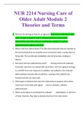 NUR 2214 Nursing Care of Older Adult Module 2 Theories and Terms