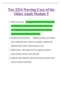 NUR 2214 NURSING CARE OF THE OLDER ADULT MODULE 5