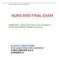 NURS 6550 FINAL EXAM  | Walden University | 2022-2023