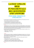 RATED A+ HESI FUNDAMENTALS 2021 QUESTIONS AND ANSWERS