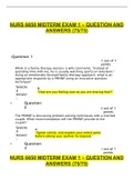     NURS 6650 MIDTERM EXAM 1 – QUESTION AND ANSWERS (100% Correct Answers With A-Grade)