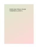 NURS 6541 FINAL EXAM VERIFIED Q AND A.