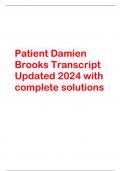 Patient Damien Brooks Transcript Updated 2024 with complete solutions