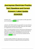 Journeyman Electrician Practice Test | Questions and Correct Answers | Latest Update 2024/2025