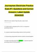 Journeyman Electrician Practice Exam #7 | Questions and Correct Answers | Latest Update 2024/2025