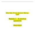 WGU C207  Data Driven Decision Making Module 1 - 6 Questions and Answers (2022/2023) (Verified Answers)