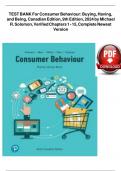 TEST BANK For Consumer Behaviour: Buying, Having, and Being, Canadian Edition, 9th Edition, 2024 by Michael R. Solomon, Verified Chapters 1 - 15, Complete solution |Guide A+.