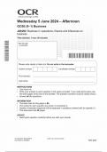 OCR GCSE BUSINESS PAPER 2 2024 (J204/02: operations, finance and influences on business)